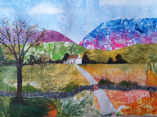 Carrie-Anne, The Countryside, mixed media collage.